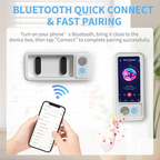 Waterproof cover with a speaker for your cell phone that hangs on your bathroom wall.