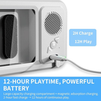 Waterproof cover with a speaker for your cell phone that hangs on your bathroom wall.